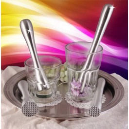 mortero acero inox 21cm $320